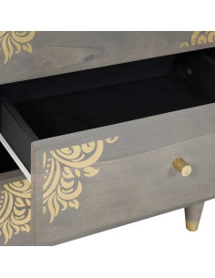 Armadio da Notte Grigio 50 x 33 x 62 cm legno massello di mango 2