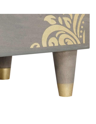 Armadio da Notte Grigio 50 x 33 x 62 cm legno massello di mango