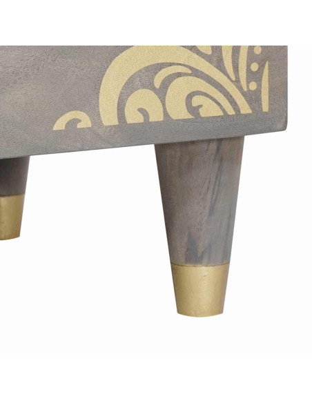 Armadio da Notte Grigio 50 x 33 x 62 cm legno massello di mango