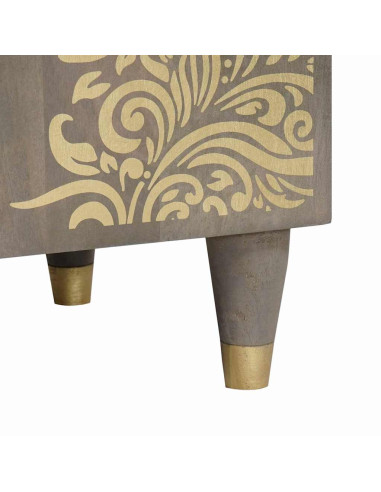 Armadio da Notte Grigio 50 x 33 x 60 cm legno massello di mango