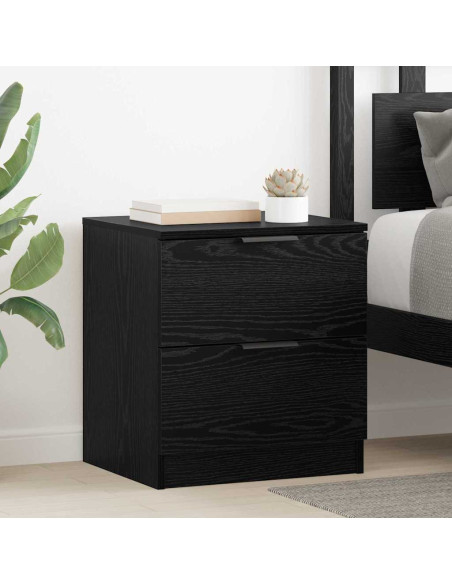 Armadio da Notte con cassetto 2 pcs Rovere nero 45 x 39 x 50 cm