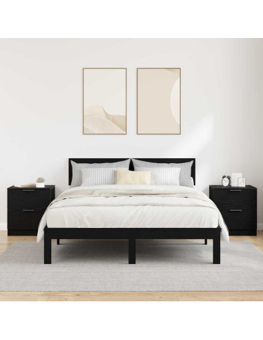 Armadio da Notte con cassetto 2 pcs Rovere nero 45 x 39 x 50 cm