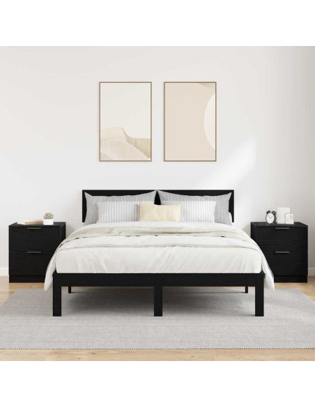Armadio da Notte con cassetto 2 pcs Rovere nero 45 x 39 x 50 cm