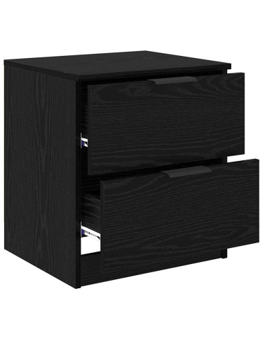 Armadio da Notte con cassetto 2 pcs Rovere nero 45 x 39 x 50 cm