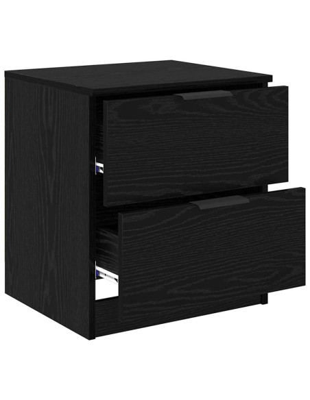 Armadio da Notte con cassetto 2 pcs Rovere nero 45 x 39 x 50 cm