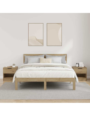 Armadietto per letto 2 pcs rovere artigianale 40 x 39 x 40 cm