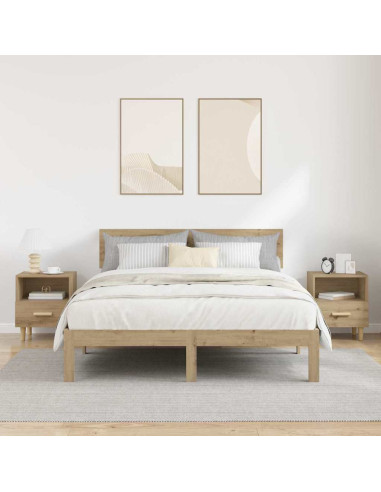 Armadio da Notte 2 pcs rovere artigianale 40 x 35 x 47,5 cm