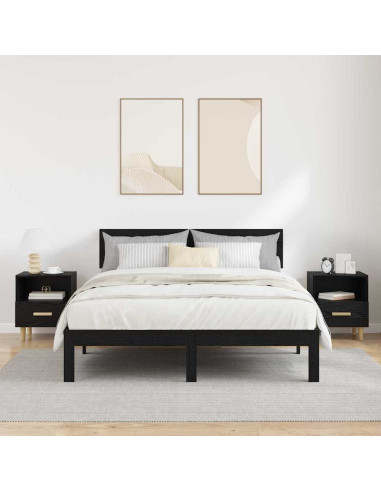 Armadio da Notte 2 pcs Rovere nero 40 x 35 x 47,5 cm