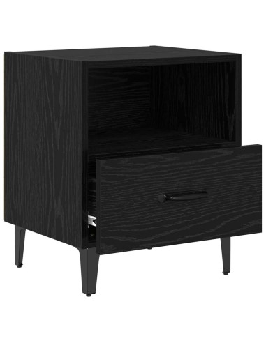 Armadio da Notte con cassetto Rovere nero 40 x 35 x 47,5 cm