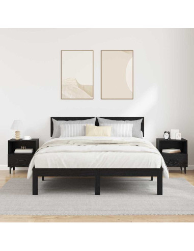 Armadio da Notte 2 pcs Rovere nero 40 x 35 x 47,5 cm