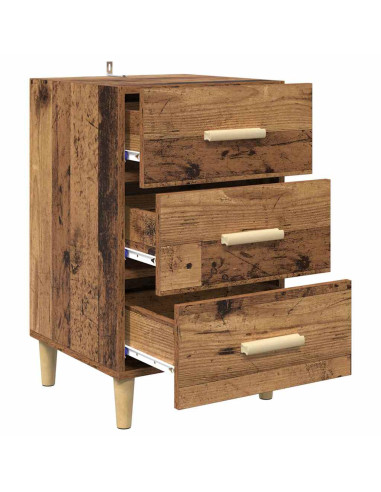 Armadio da Notte con cassetto Legno vecchio 40 x 40 x 66 cm