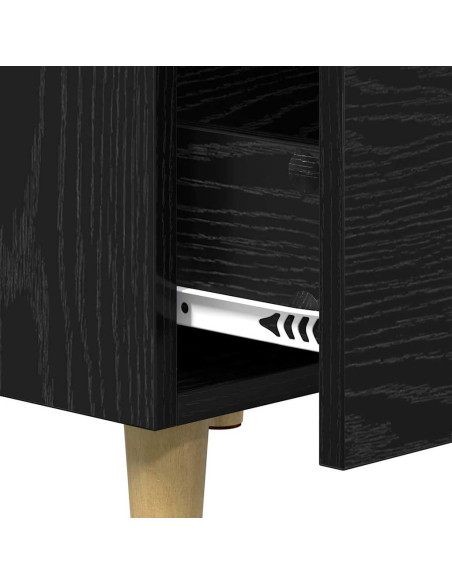 Armadio da Notte Rovere nero 40 x 40 x 66 cm Legno multistrato