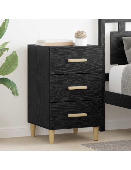 Armadio da Notte Rovere nero 40 x 40 x 66 cm Legno multistrato