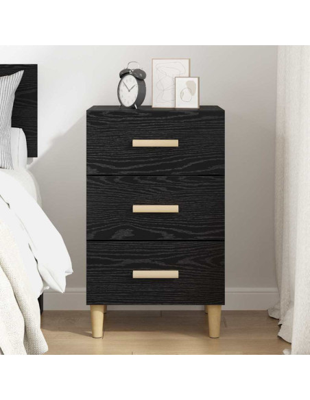 Armadio da Notte Rovere nero 40 x 40 x 66 cm Legno multistrato