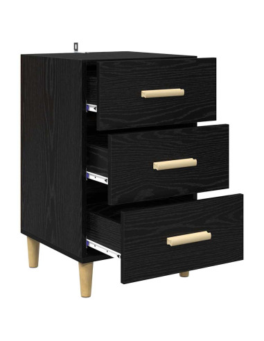 Armadio da Notte Rovere nero 40 x 40 x 66 cm Legno multistrato