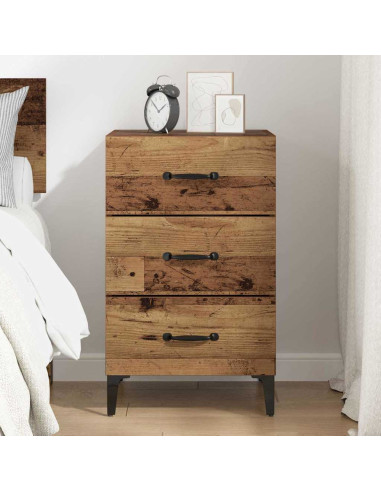 Armadio da Notte con cassetto Legno vecchio 40 x 40 x 66 cm