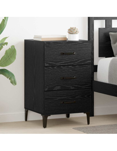 Armadio da Notte Rovere nero 40 x 40 x 66 cm Legno multistrato