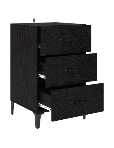 Armadio da Notte Rovere nero 40 x 40 x 66 cm Legno multistrato