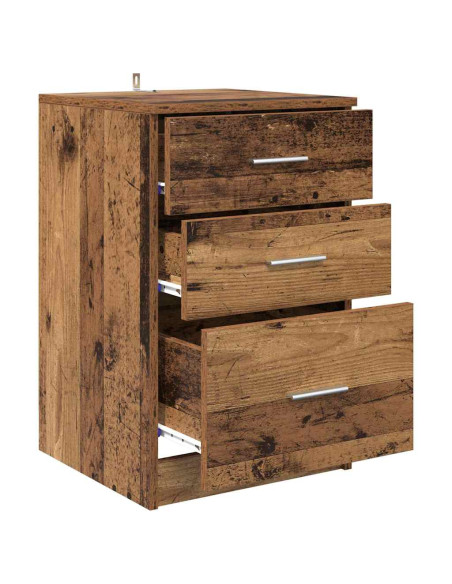 Armadio da Notte con cassetto Legno vecchio 40 x 40 x 63 cm