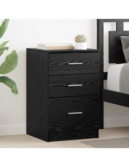 Armadio da Notte Rovere nero 40 x 40 x 63 cm Legno multistrato