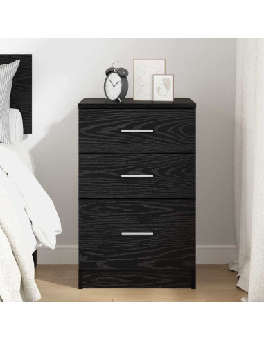 Armadio da Notte Rovere Nero 40 x 40 x 63 cm Legno multistrato