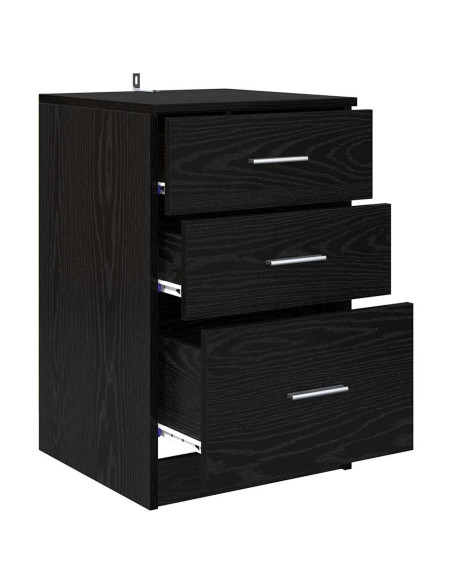 Armadio da Notte Rovere nero 40 x 40 x 63 cm Legno multistrato