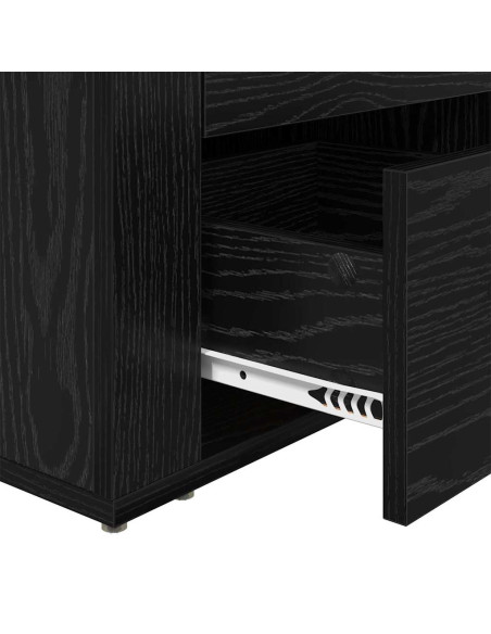 Armadio da Notte Rovere nero 50 x 36 x 60 cm Legno multistrato