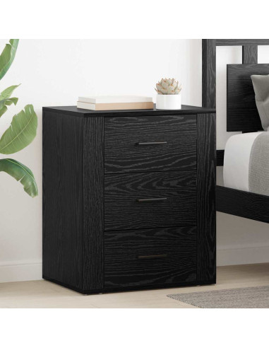 Armadio da Notte Rovere nero 50 x 36 x 60 cm Legno multistrato