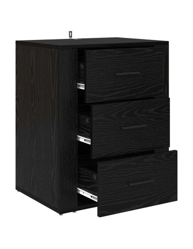 Armadio da Notte Rovere nero 50 x 36 x 60 cm Legno multistrato