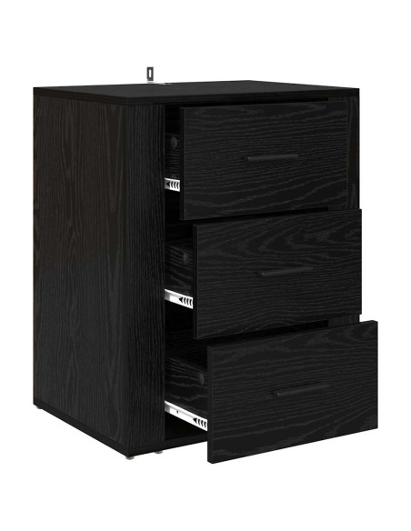 Armadio da Notte Rovere nero 50 x 36 x 60 cm Legno multistrato