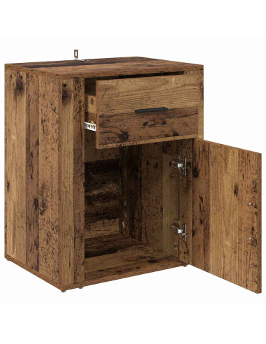 Armadio da Notte con cassetto Legno vecchio 50 x 36 x 60 cm