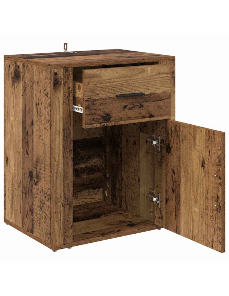 Armadio da Notte con cassetto Legno vecchio 50 x 36 x 60 cm