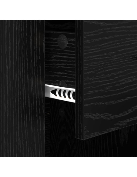 Armadio da Notte Rovere nero 50 x 36 x 60 cm Legno multistrato