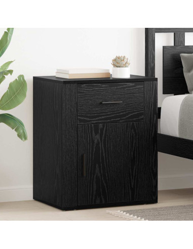 Armadio da Notte Rovere nero 50 x 36 x 60 cm Legno multistrato