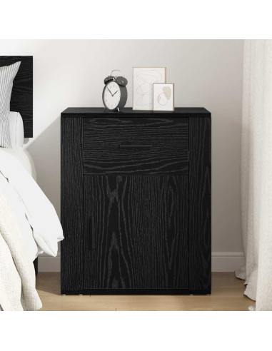 Armadio da Notte Rovere nero 50 x 36 x 60 cm Legno multistrato