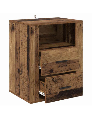 Armadio da Notte con cassetto Legno vecchio 50 x 36 x 60 cm