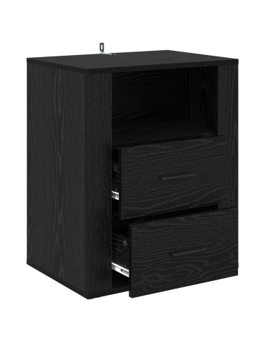 Armadio da Notte Rovere nero 50 x 36 x 60 cm Legno multistrato