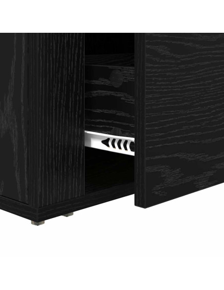 Armadio da Notte Rovere nero 60 x 36 x 45 cm Legno multistrato