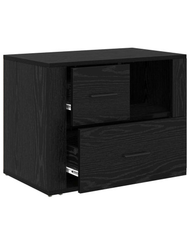 Armadio da Notte Rovere nero 60 x 36 x 45 cm Legno multistrato