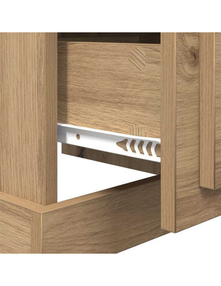 Armadio da Notte 2 pcs rovere artigianale 39 x 39 x 47.5 cm