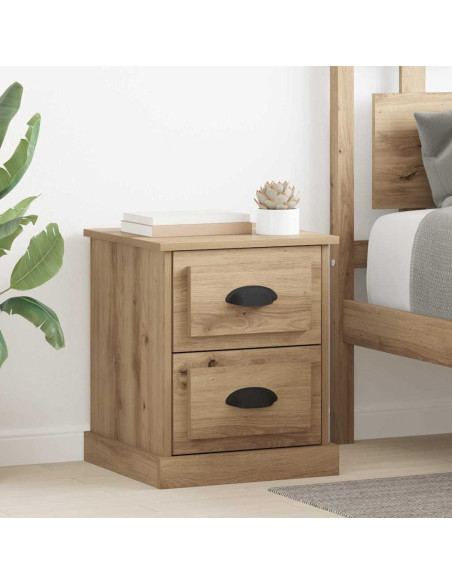 Armadio da Notte 2 pcs rovere artigianale 39 x 39 x 47.5 cm