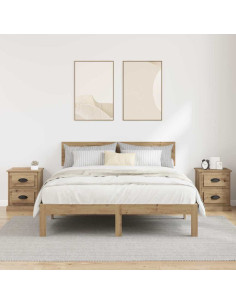 Armadio da Notte 2 pz Rovere artigianale 39 x 39 x 47.5 cm 2