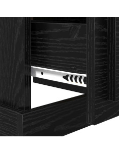 Armadio da Notte con cassetto Rovere nero 39 x 39 x 47.5 cm