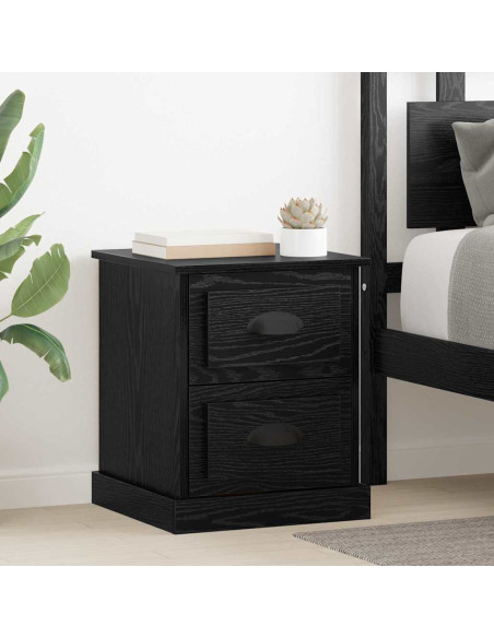 Armadio da Notte con cassetto Rovere nero 39 x 39 x 47.5 cm