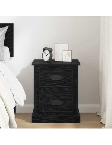 Armadio da Notte con cassetto Rovere nero 39 x 39 x 47.5 cm
