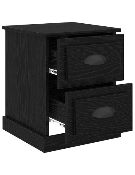 Armadio da Notte con cassetto Rovere nero 39 x 39 x 47.5 cm