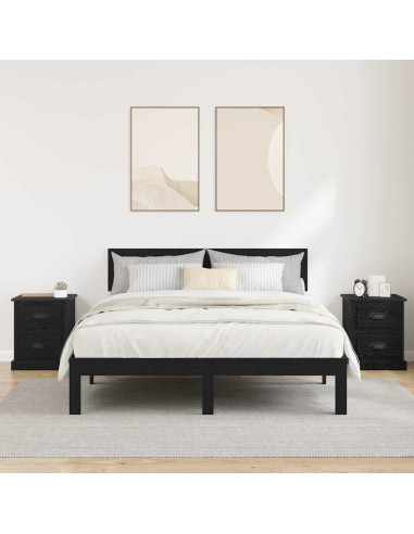 Armadio da Notte 2 pcs Rovere nero 39 x 39 x 47.5 cm