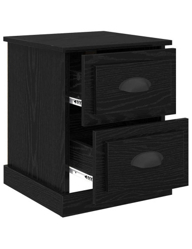 Armadio da Notte 2 pcs Rovere nero 39 x 39 x 47.5 cm