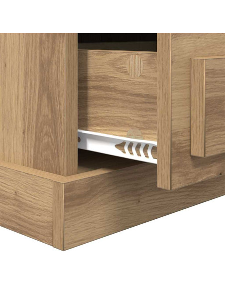 Armadio da Notte 2 pcs rovere artigianale 43 x 36 x 60 cm