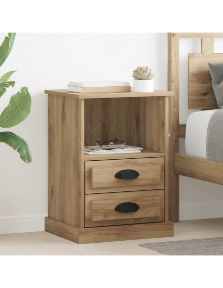 Armadio da Notte 2 pcs rovere artigianale 43 x 36 x 60 cm